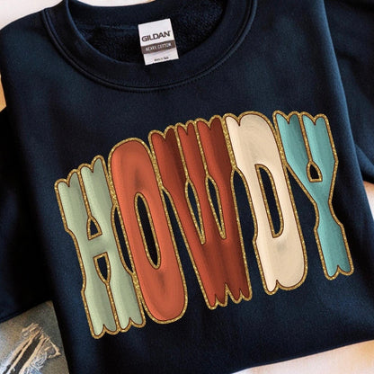 Howdy multi color clear film screen print