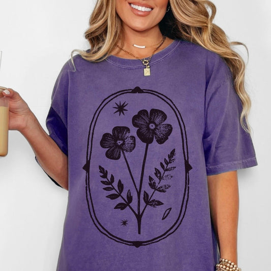 framed florals screen print transfer•