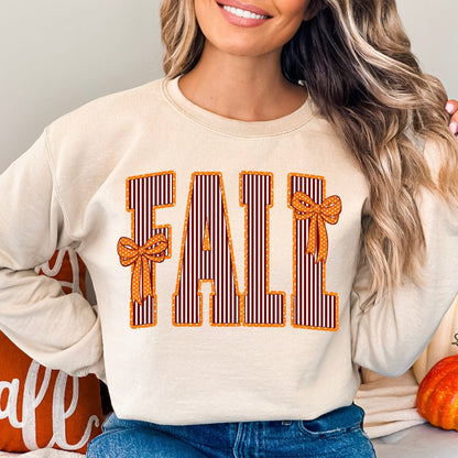 FALL orange & maroon stripe clear film screen print
