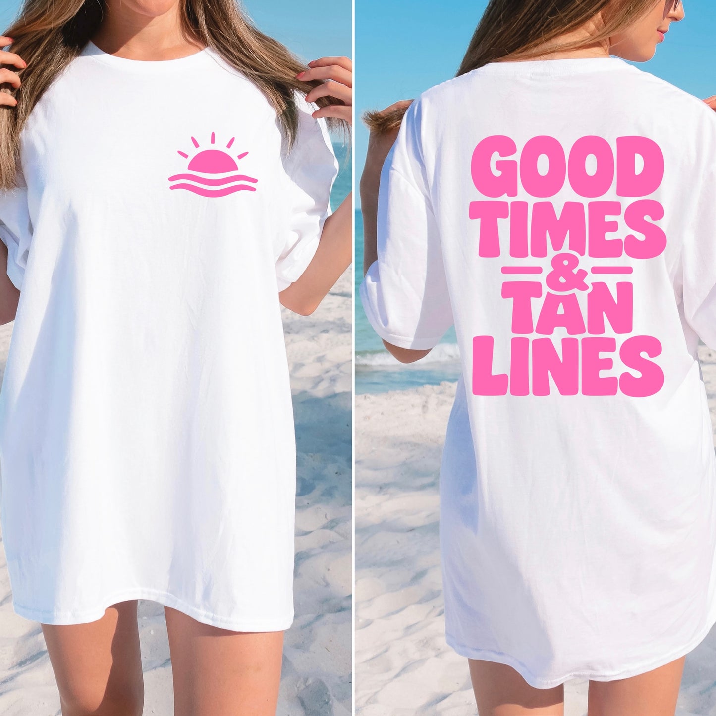good times & tan lines screen print transfer