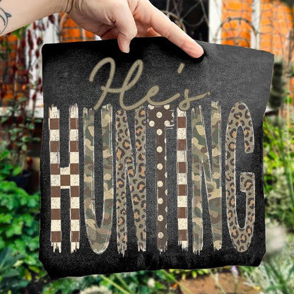 He's Hunting clear film screen print