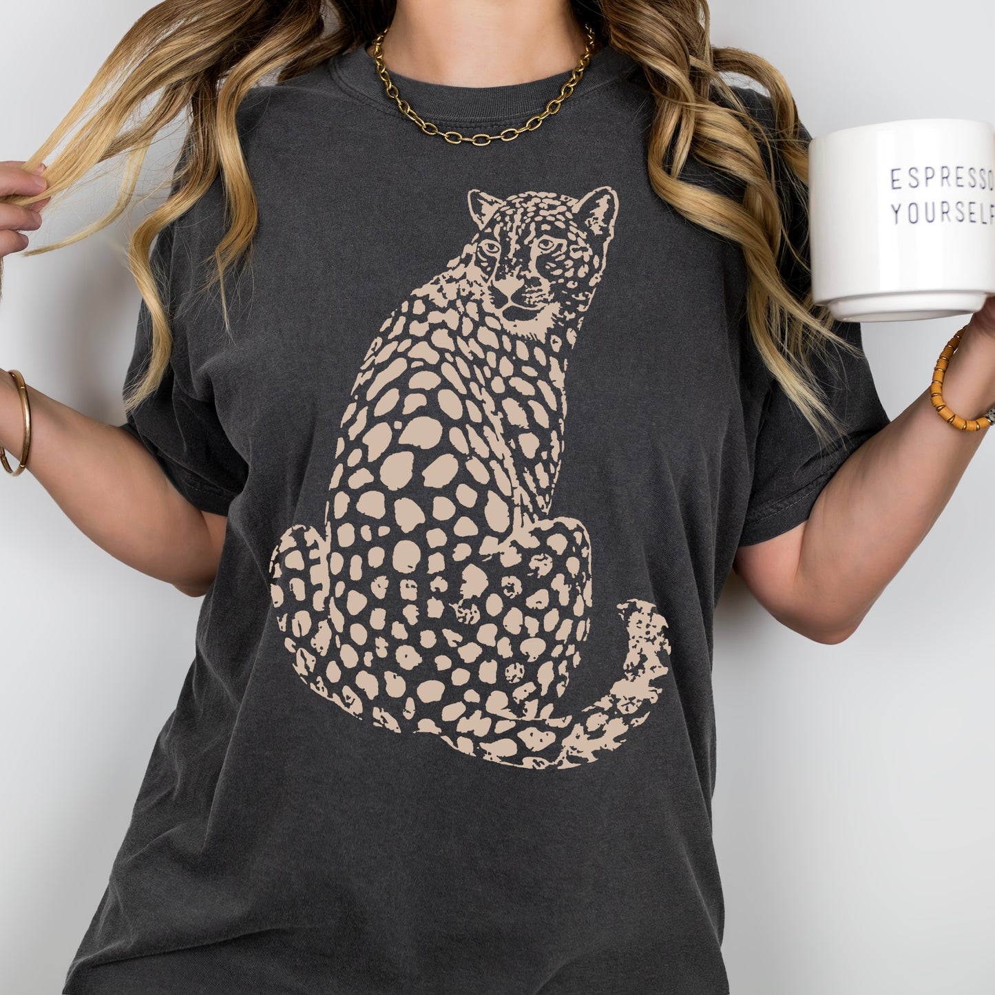 cheetah tan ink screen print transfer•