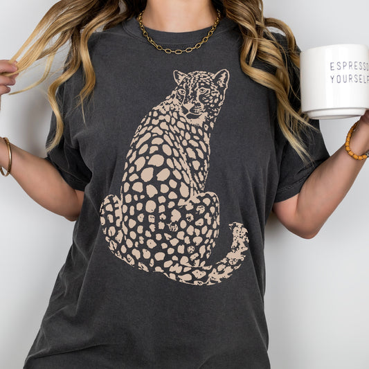 cheetah tan ink screen print transfer•
