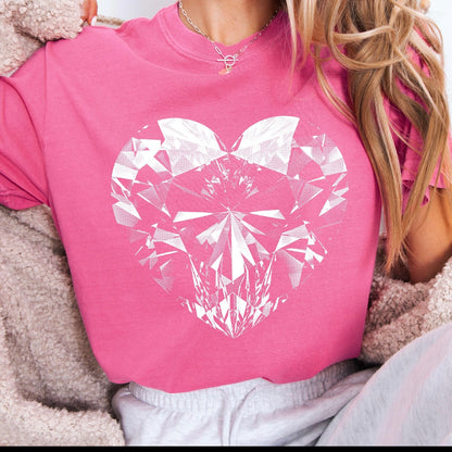 diamond heart half tone screen print transfer•