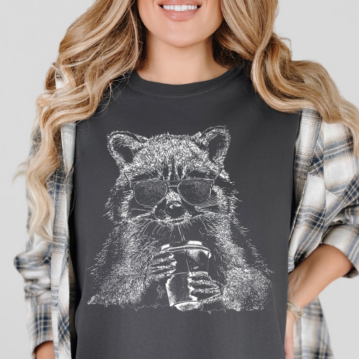 coffee raccoon screen print transfer•