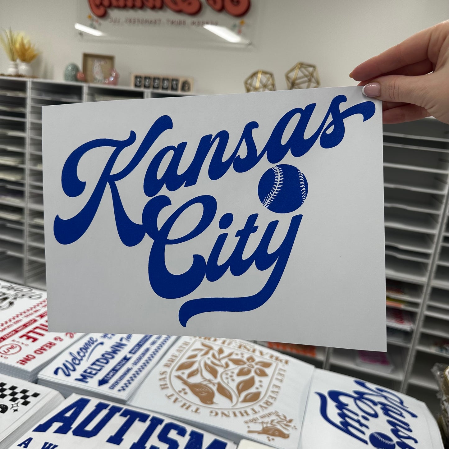 Kansas City baseball screen print transfer