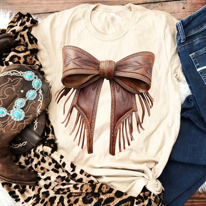 western leather bow clear film screen print