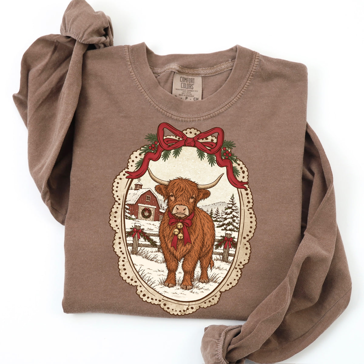 vintage christmas cow DTF PRE-ORDER 5-7 biz day tat