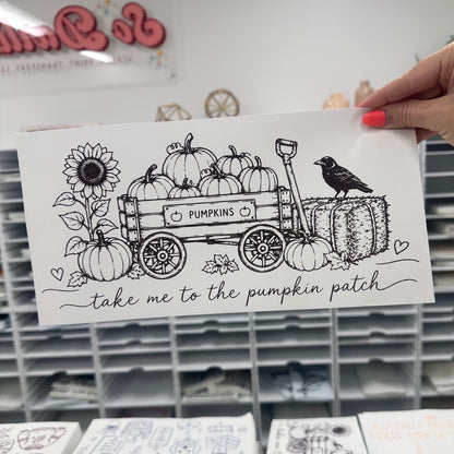 take to the pumpkin patch screen print transfer•