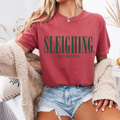 sleighing, obviously screen print transfer•