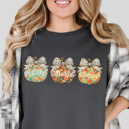 grateful thankful blessed pumpkins clear film transfer