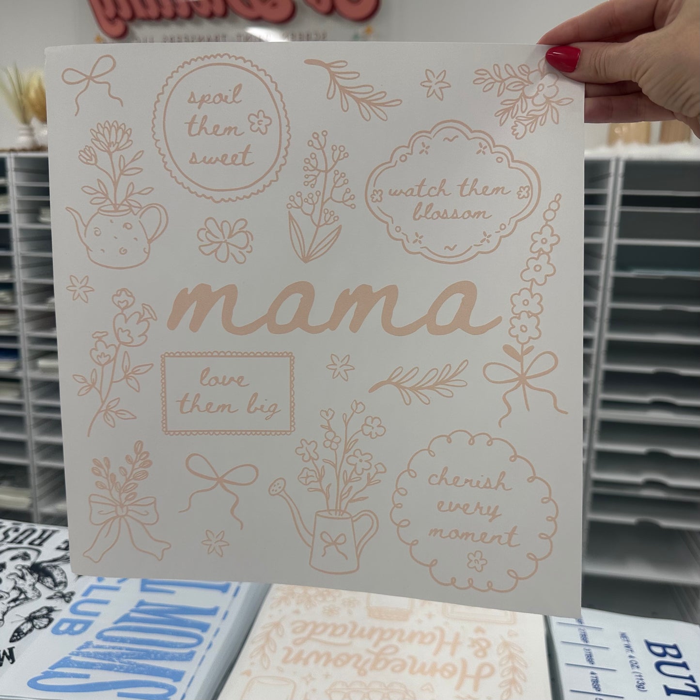 mama doodles screen print transfer•