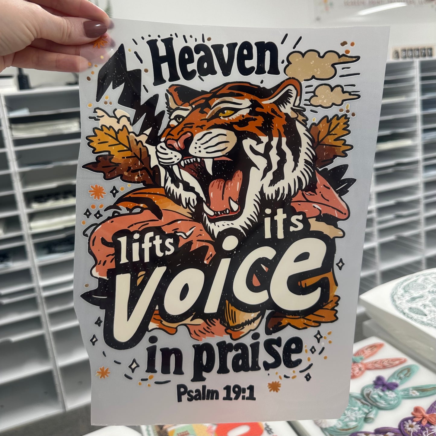 heaven lifts its voice clear film screen print