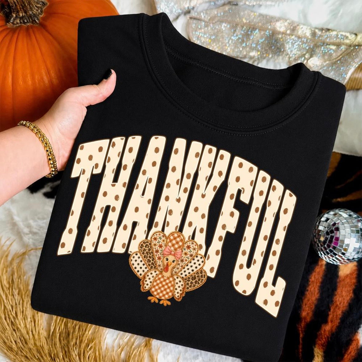 thankful turkey clear film screen print