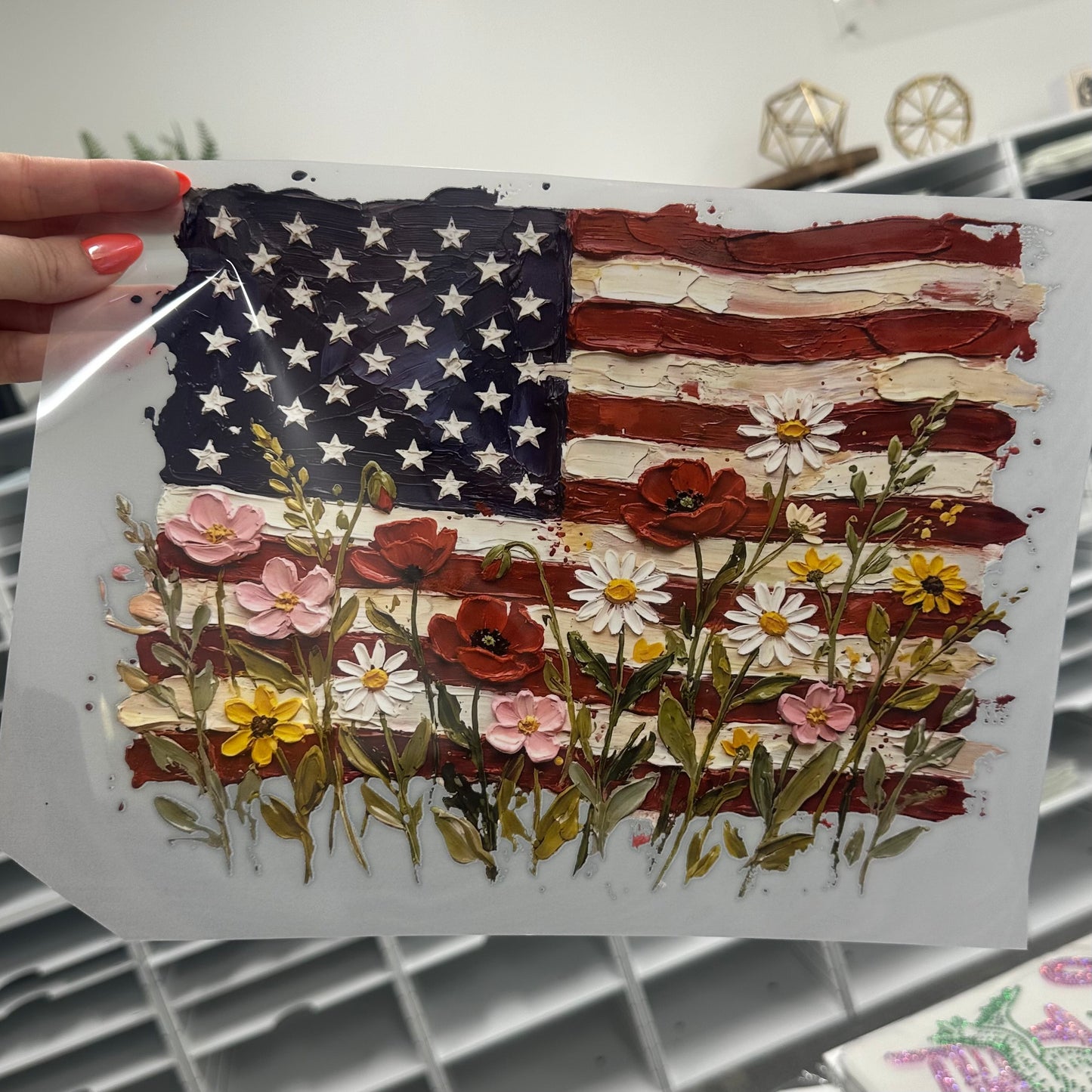 PRE-ORDER floral USA flag DTF 7-10 biz day tat