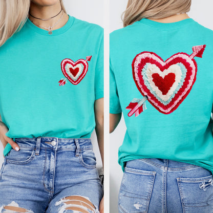 POCKET fluffy faux yarn heart