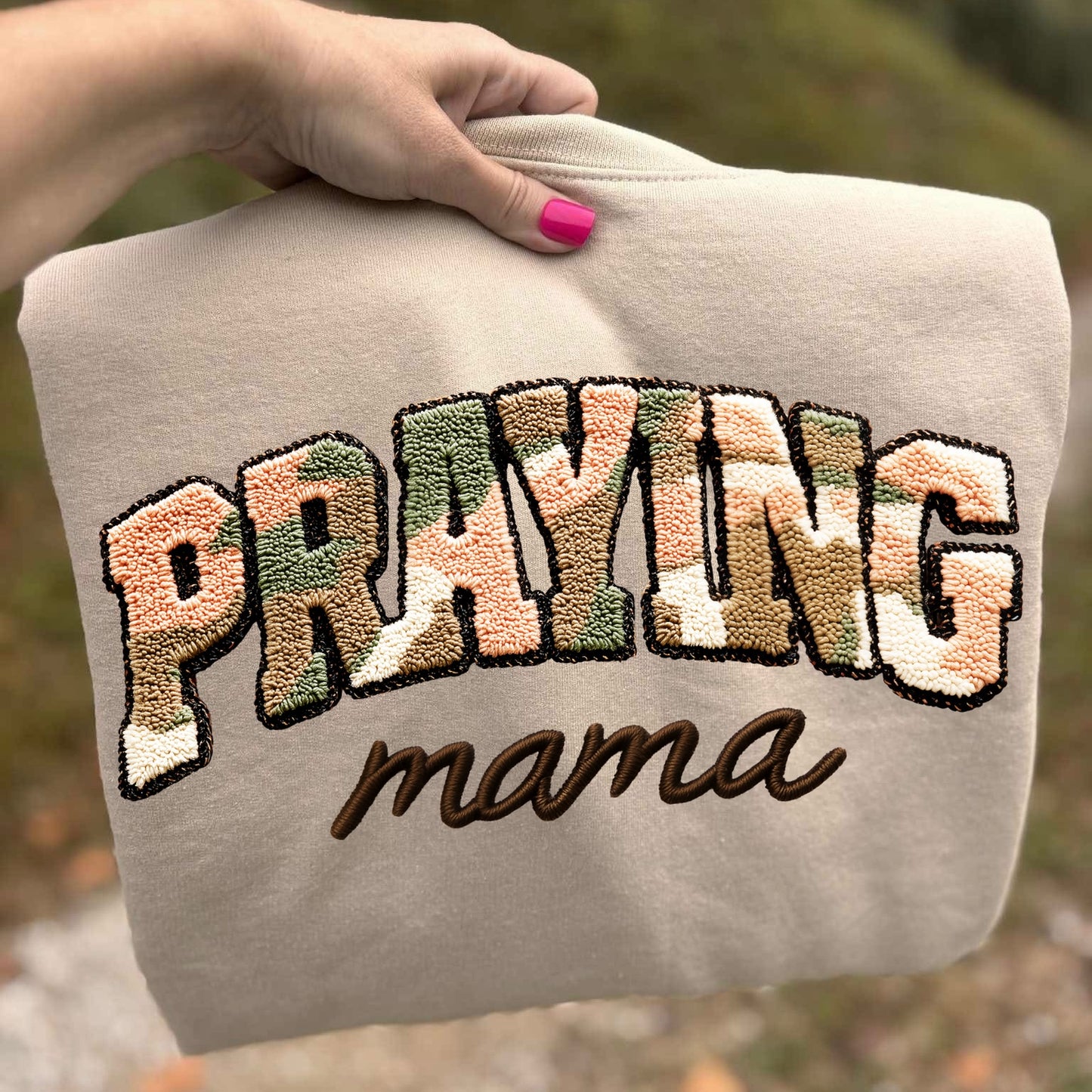 Praying Mama clear film screen print