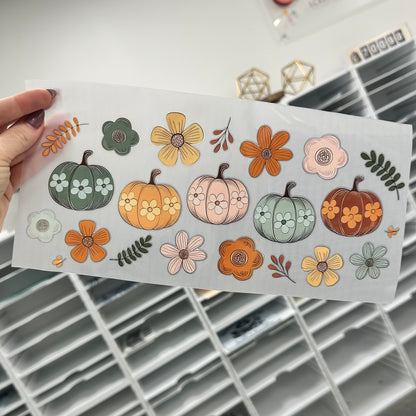 whimsical pumpkins clear film transfer