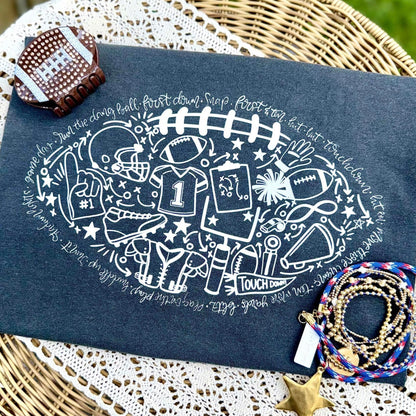 doodle football screen print transfer•