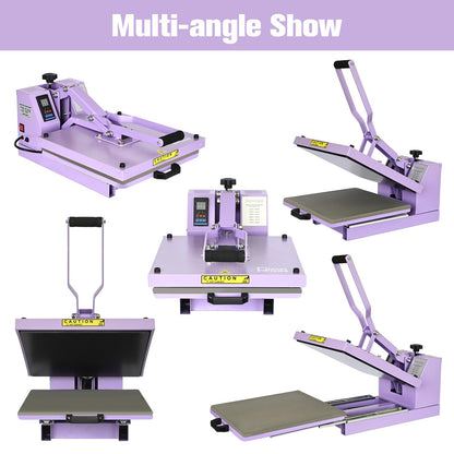 PlanetFlame 15x15 Slide Out Heat Press Machine for T-Shirts, Purple