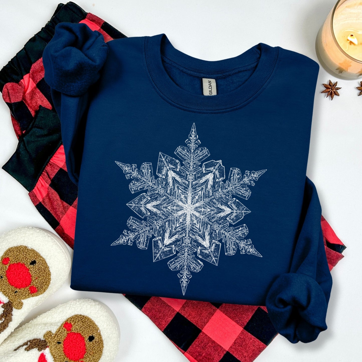 Snowflake half tone screen print transfer