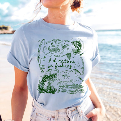 I'd rather be fishing screen print transfer•