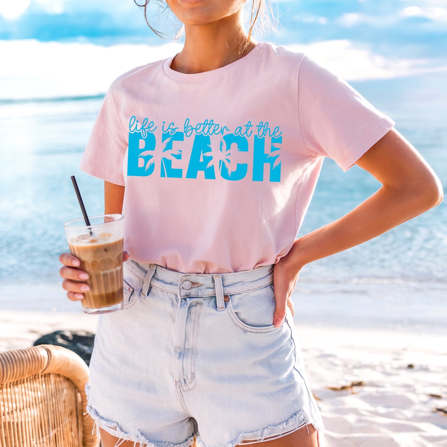 Life is better at the beach screen print transfer•