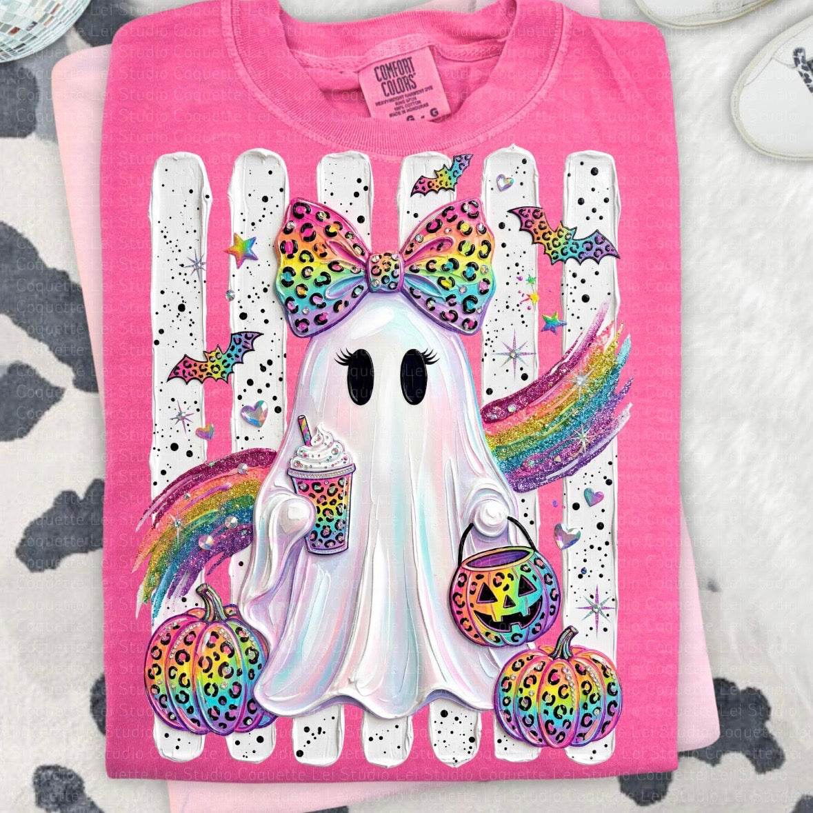 lisa frank ghost clear film screen print