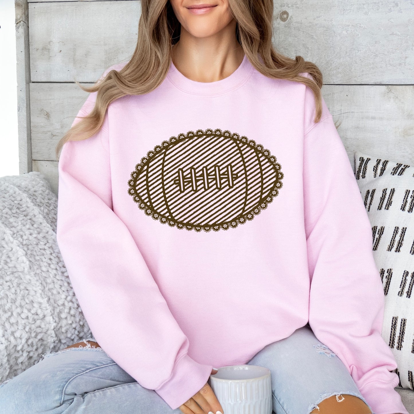 preppy football screen print transfer