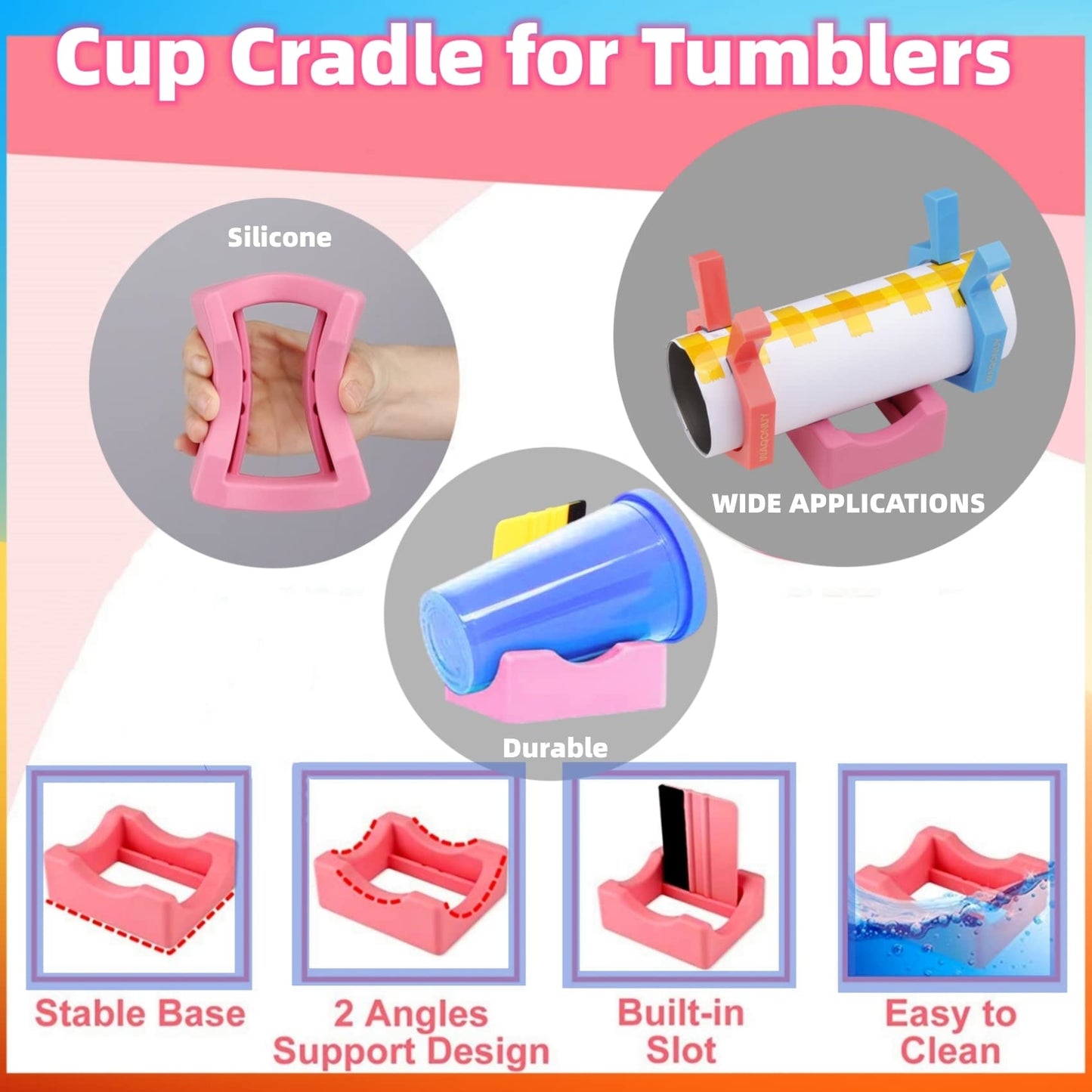 Perfect Pumbler Clamp Machine,Tumbler Clamp for Sublimation,Cup Cradle for Crafting Tumblers,Sublimation Cup Holder Clamp for 20oz 15oz Cups