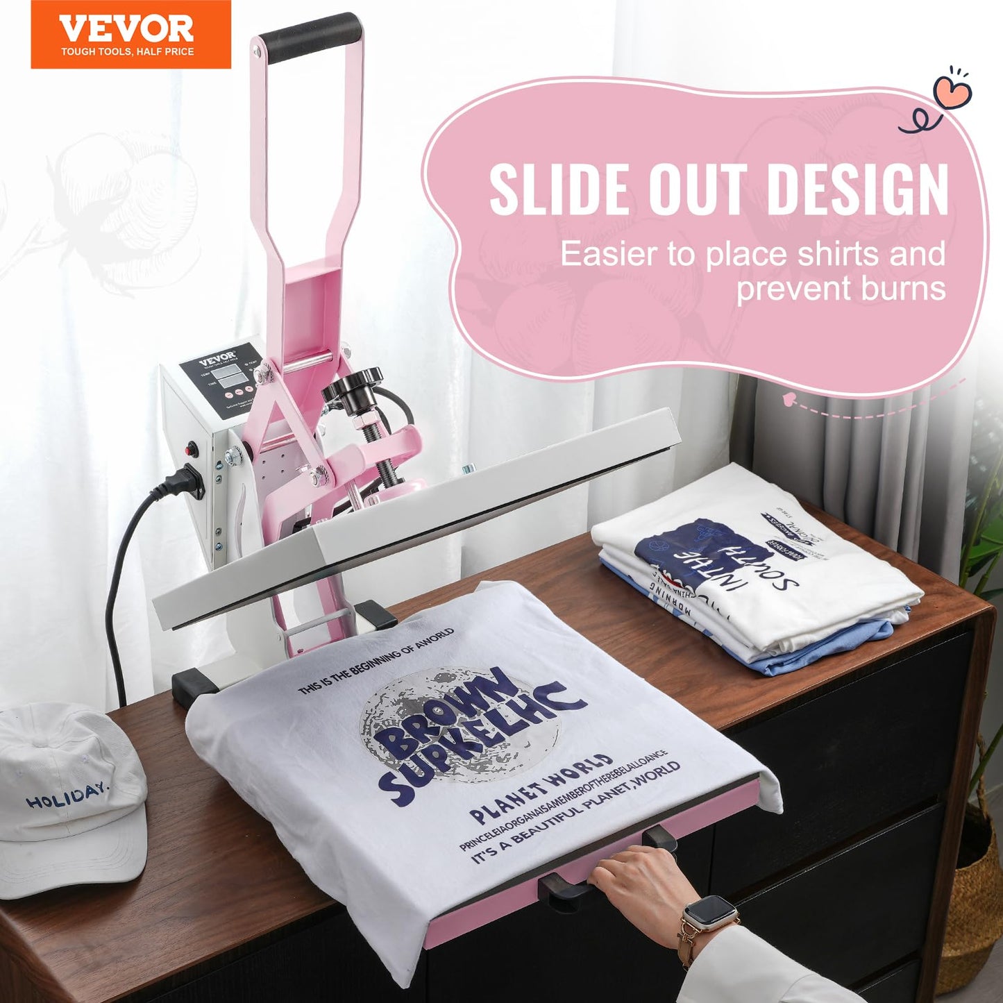 VEVOR Heat Press, 15 x 15 in Digital Heat Press Machine, Slide Out Heat Transfer Machine