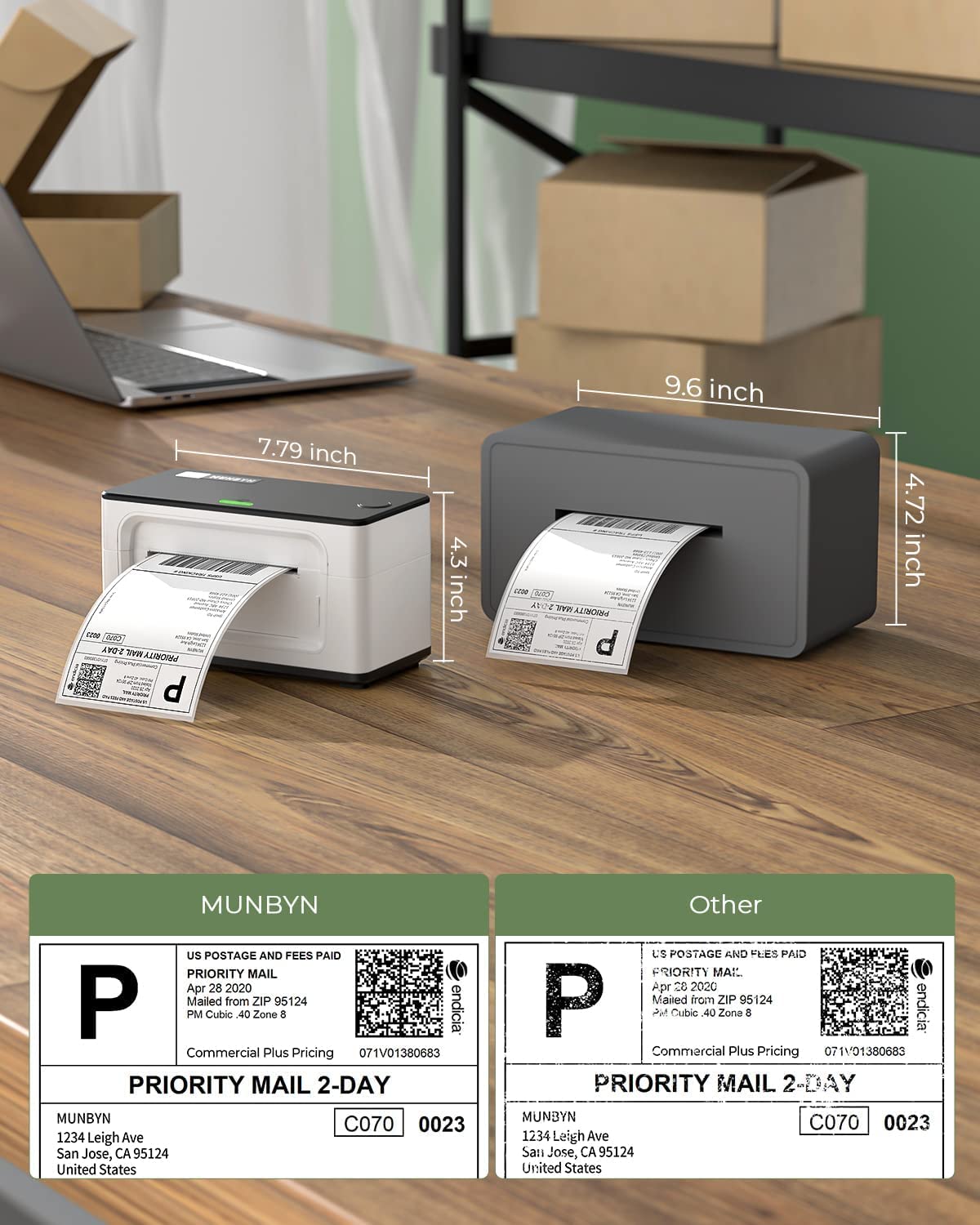 MUNBYN RealWriter 941 Bluetooth USB 4x6 Shipping Thermal Label Printer