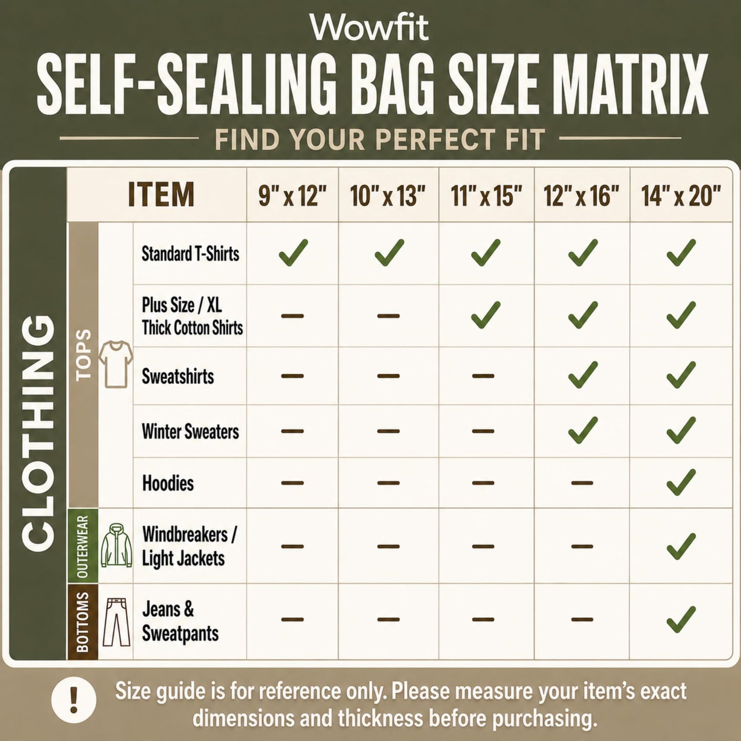 Wowfit 100 CT 10x13 Self Sealing Clear Shirt Bags for Small Business