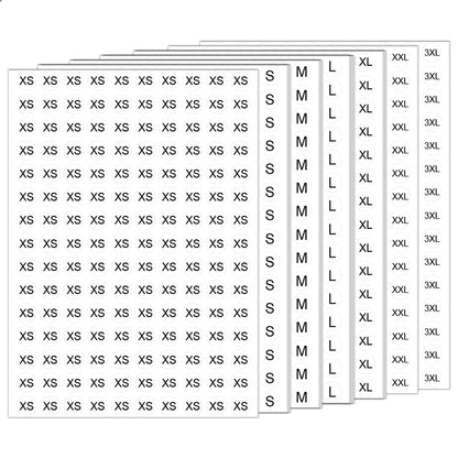Wmiwulien Clothing Size Stickers Sheets, 4200 Pcs 1/2 Inch XS-XXXL