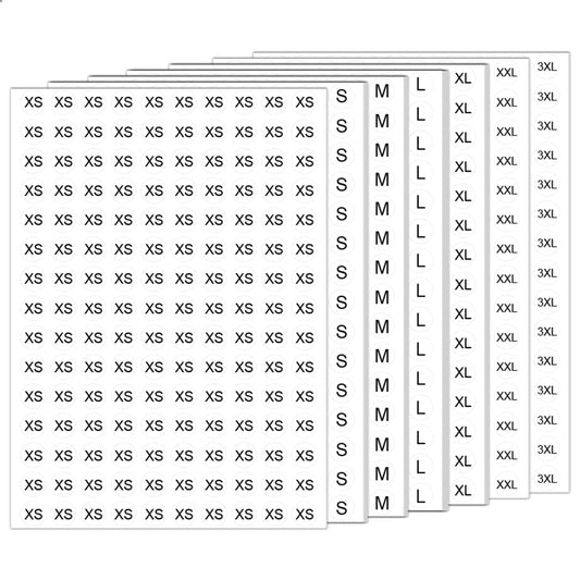 Wmiwulien Clothing Size Stickers Sheets, 4200 Pcs 1/2 Inch XS-XXXL