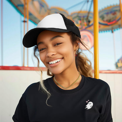 DALIX Two Tone Summer Mesh Cap in Black and White Trucker Hat