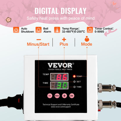 VEVOR Heat Press, 15 x 15 in Digital Heat Press Machine, Slide Out Heat Transfer Machine