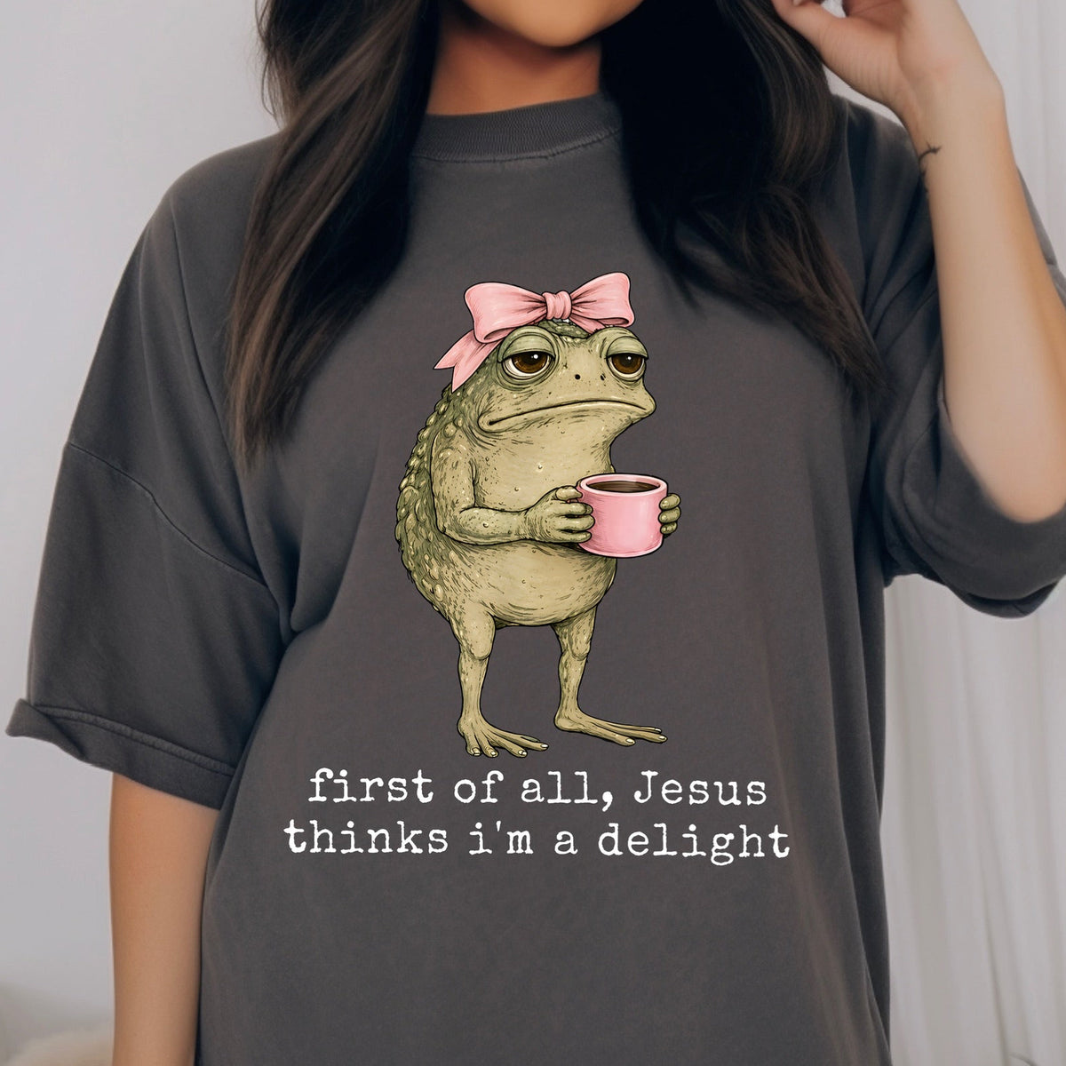 first of all jesus thinks im a delight clear film screen print