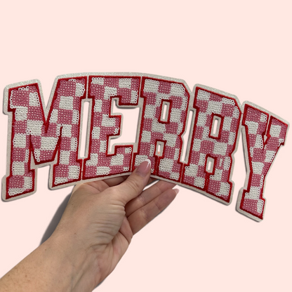 Sequins Patch - checker MERRY
