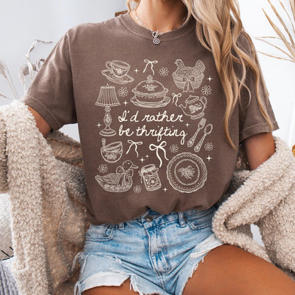 id rather be thrifting screen print transfer•