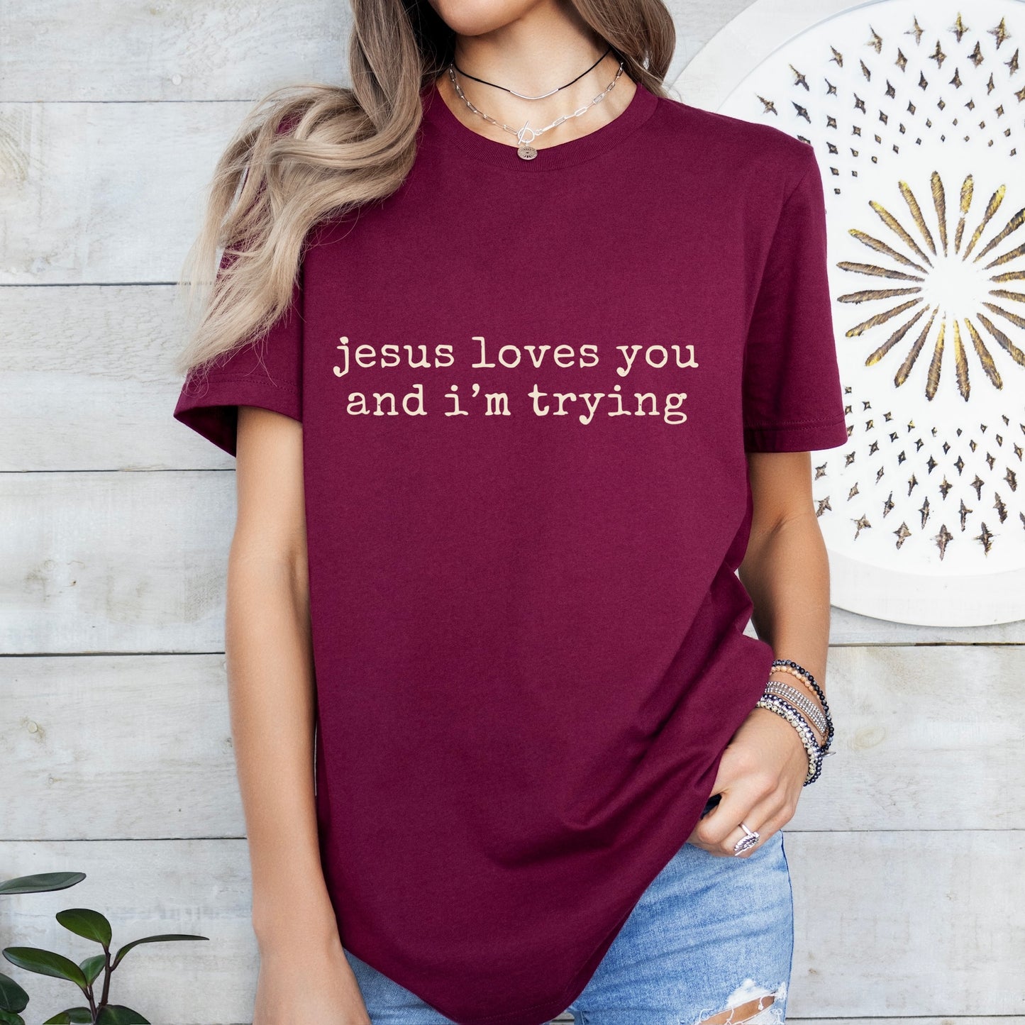 Jesus loves you and i'm trying  screen print transfer