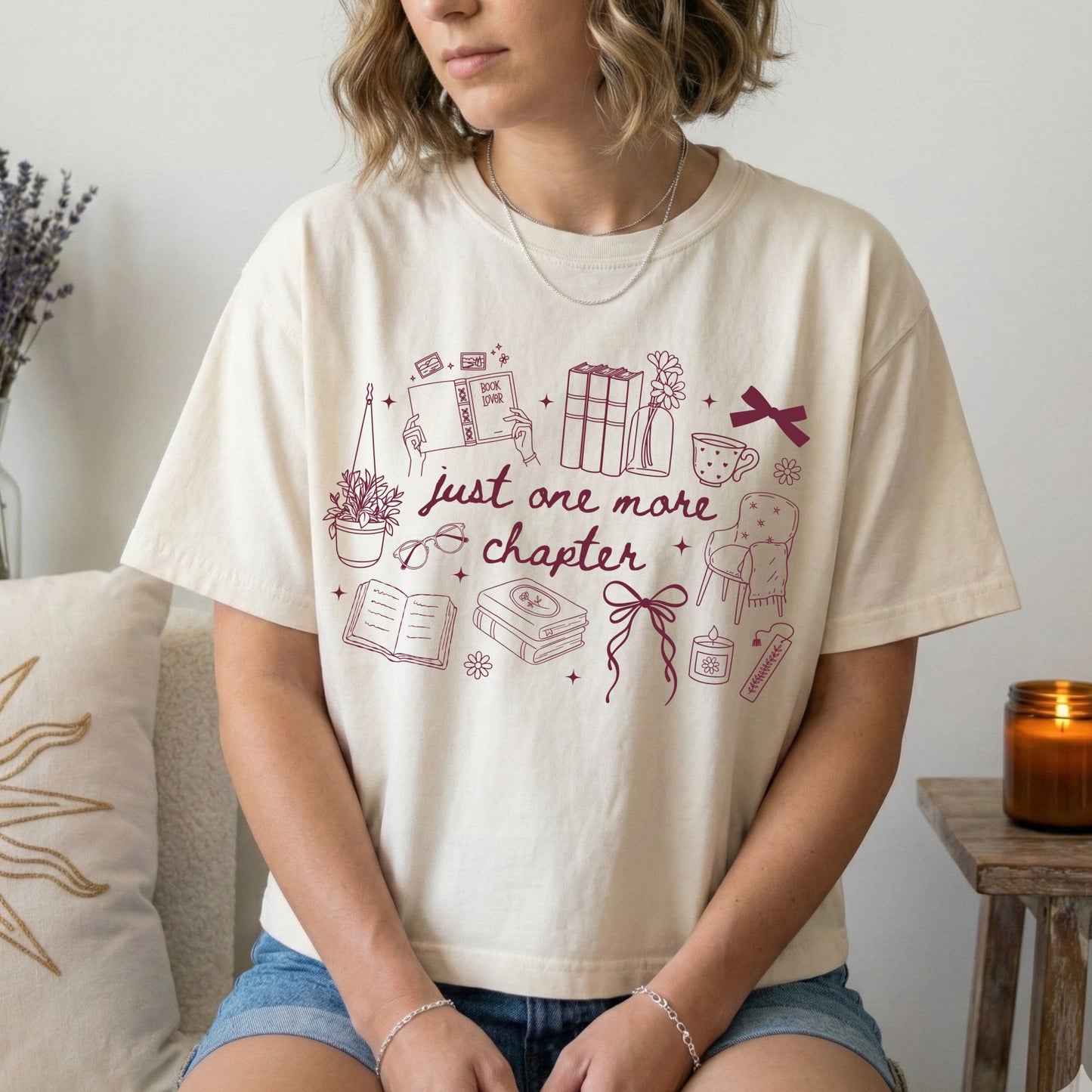 burgundy just one more chapter screen print transfer•