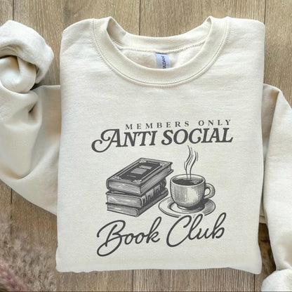 anti social book club screen print transfer