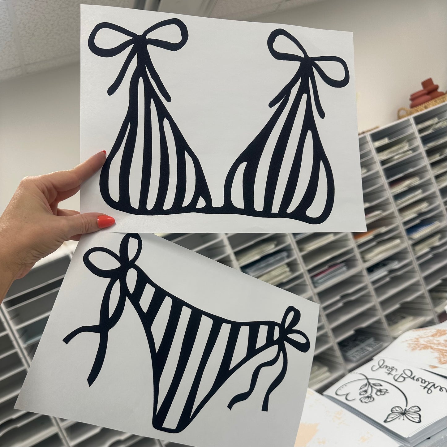 2 piece bikini screen print transfer•