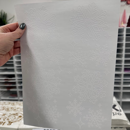 SLEEVE snowflakes screen print transfer