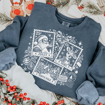 christmas stamps screen print transfer