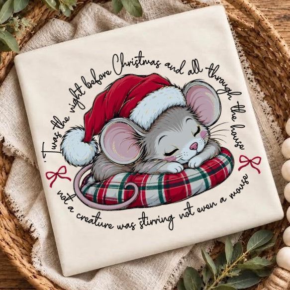 twas the night before christmas clear film screen print
