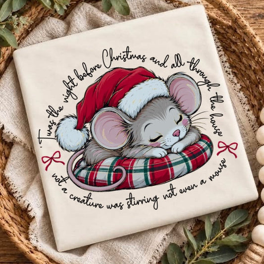 twas the night before christmas clear film screen print