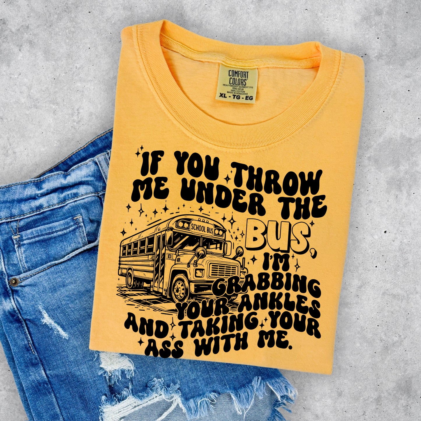 if you throw me under the bus screen print transfer So Darling Screen