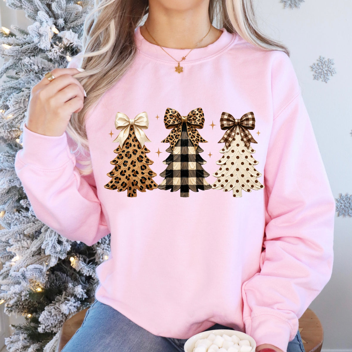 PRE-ORDER neutral christmas trees DTF 5-7 biz day tat
